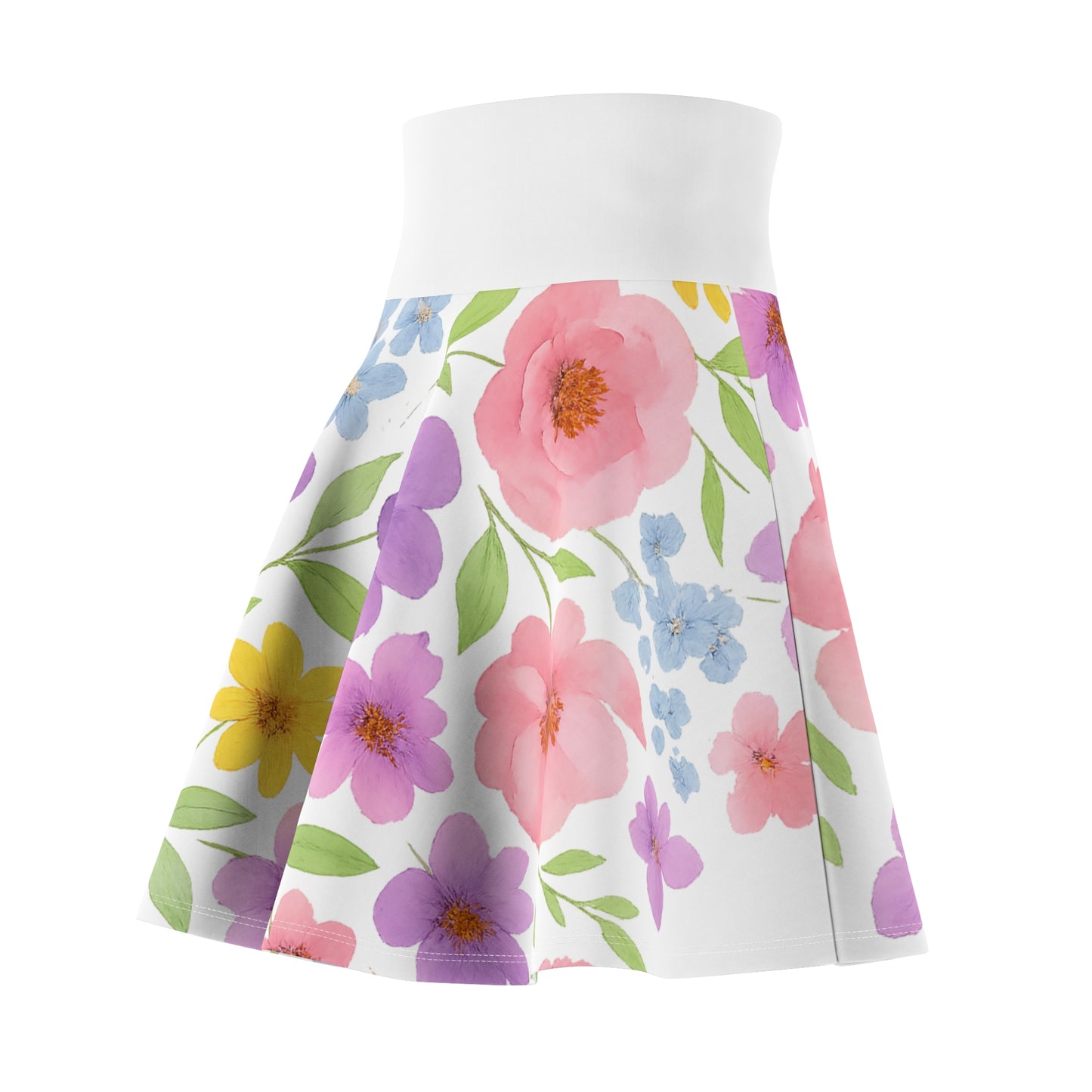 Floral Women's Skater Skirt, Spring Skirt, Casual Skirt, Floral Print Skirt, Birthday Skirt, Womens Fashion Skirt