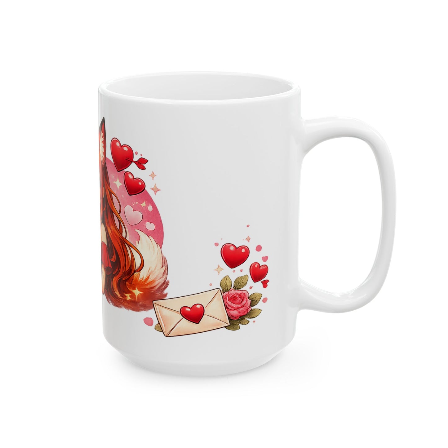 Foxy Valentine Mug | Cute Anime Fox Girl Love Art