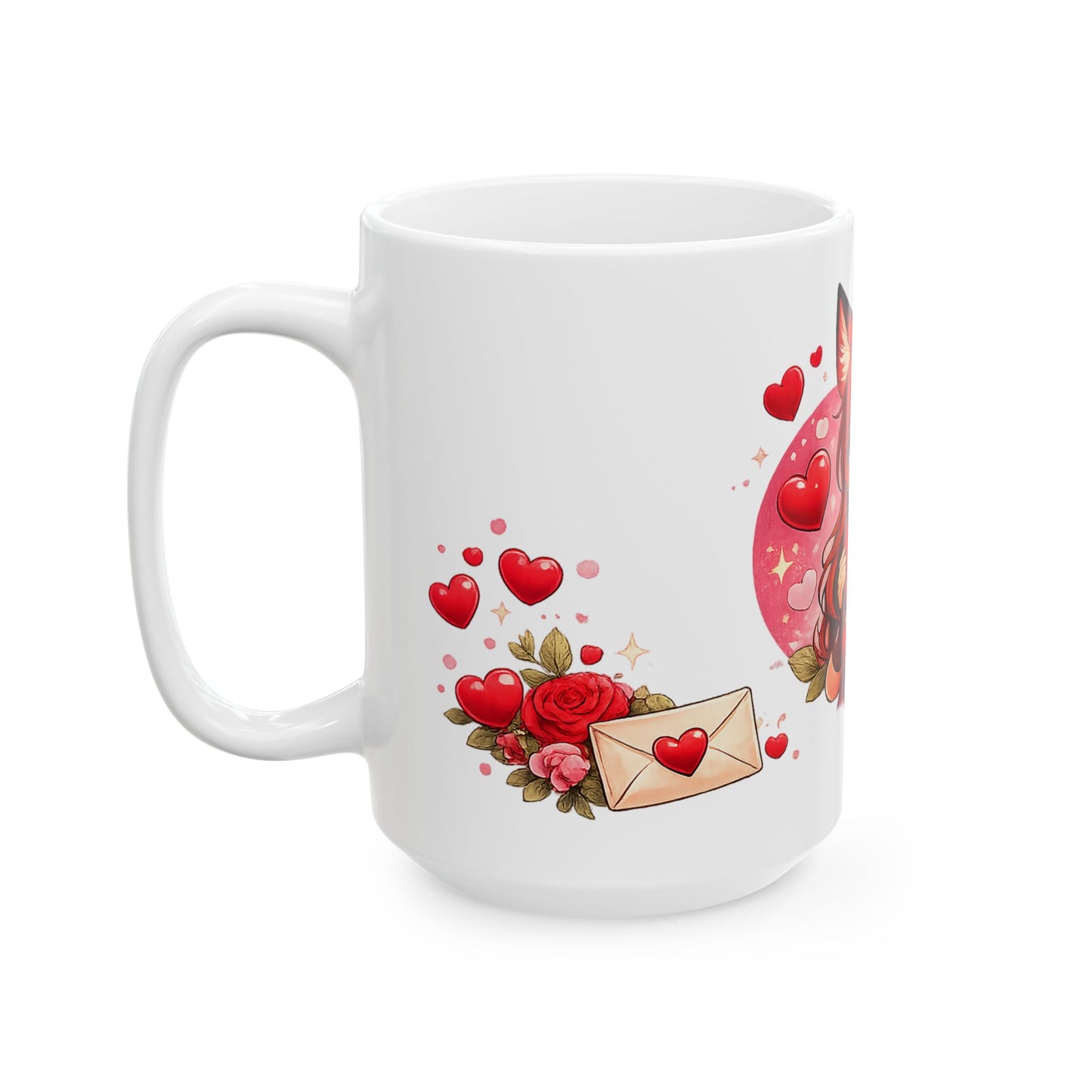 Foxy Valentine Mug | Cute Anime Fox Girl Love Art