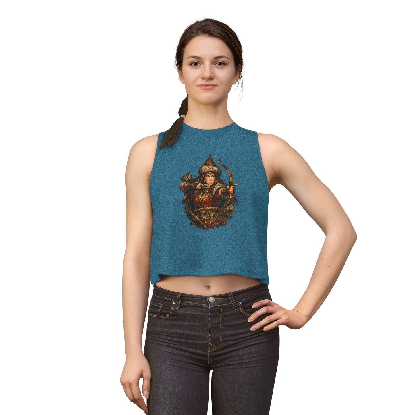Scythian Archer Cop Top | Ancient Hungarian Nomad Female Bow Hunter Crop Top