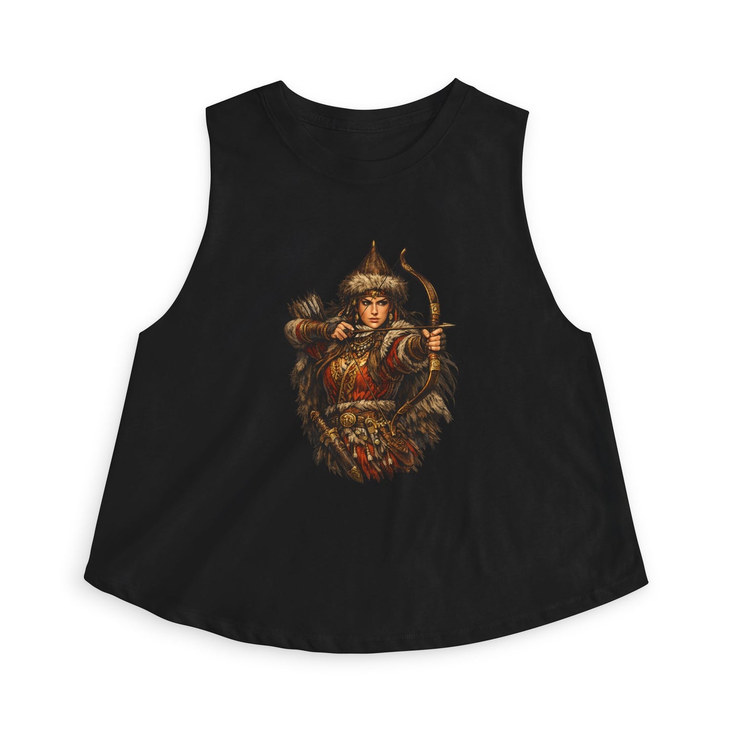 Scythian Archer Cop Top | Ancient Hungarian Nomad Female Bow Hunter Crop Top