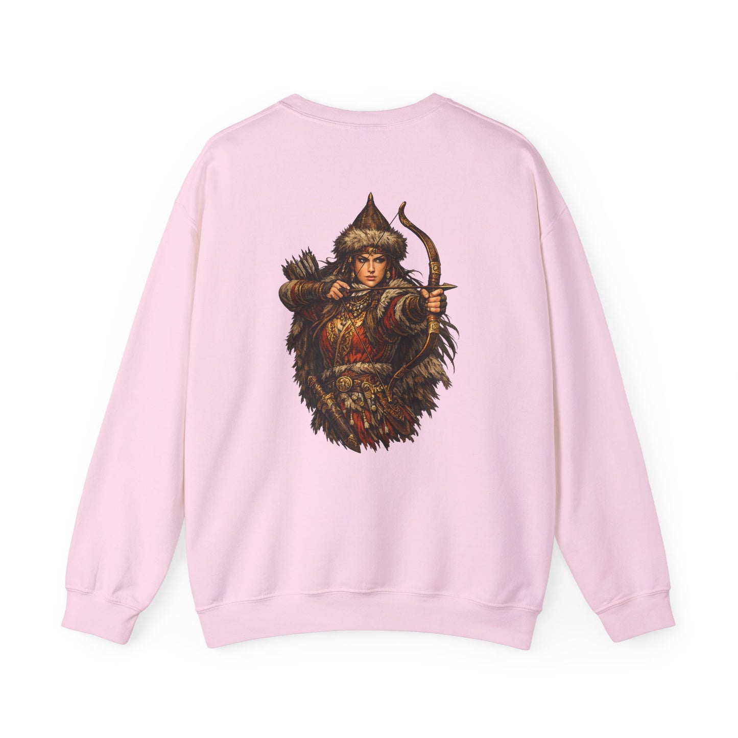 Scythian Archer Warrior Sweatshirt | Ancient Hungarian Nomad Female Bow Hunter Crewneck