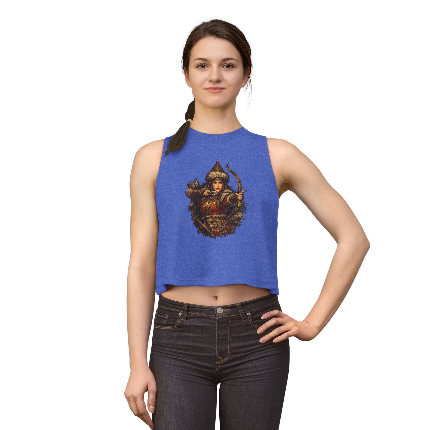 Scythian Archer Cop Top | Ancient Hungarian Nomad Female Bow Hunter Crop Top