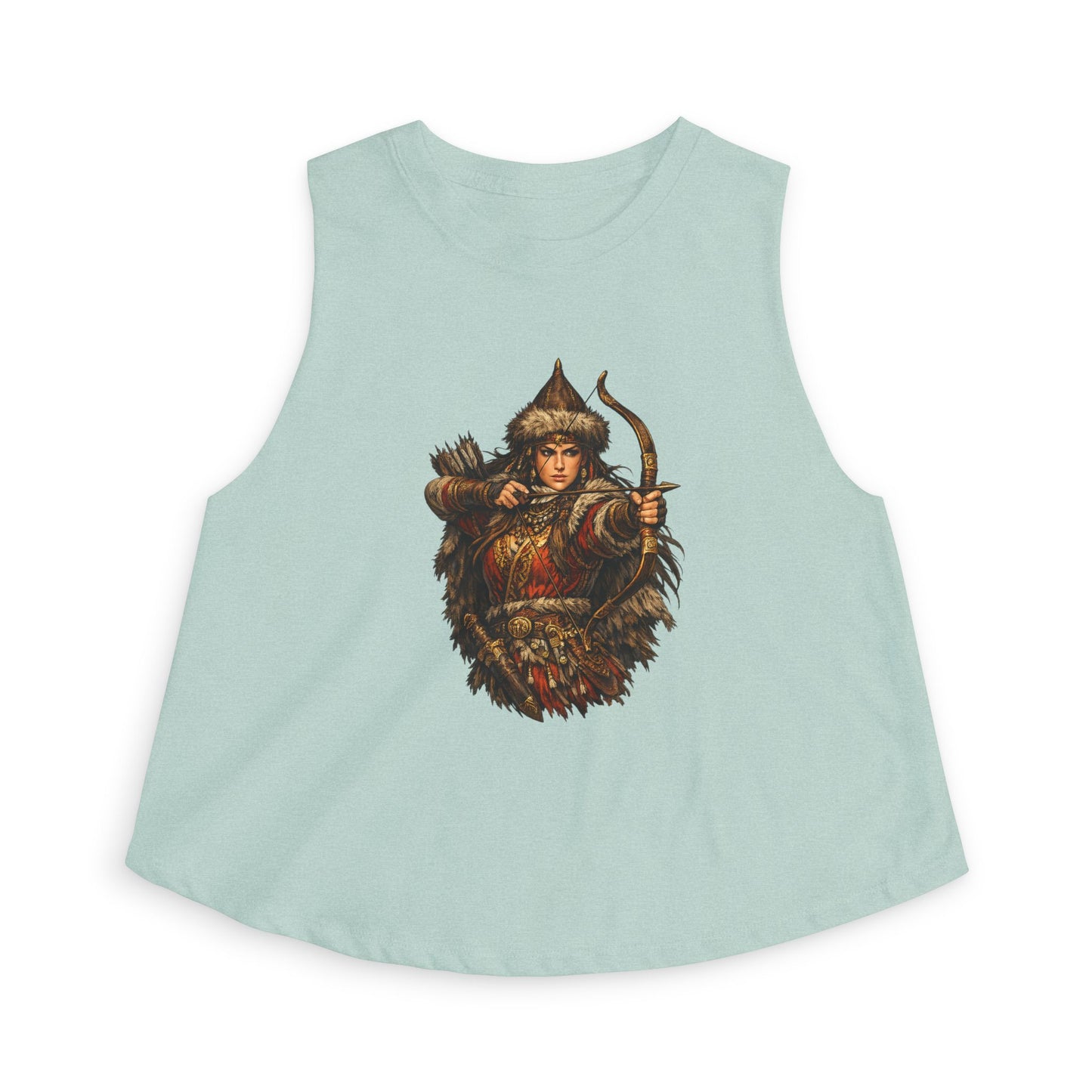 Scythian Archer Cop Top | Ancient Hungarian Nomad Female Bow Hunter Crop Top