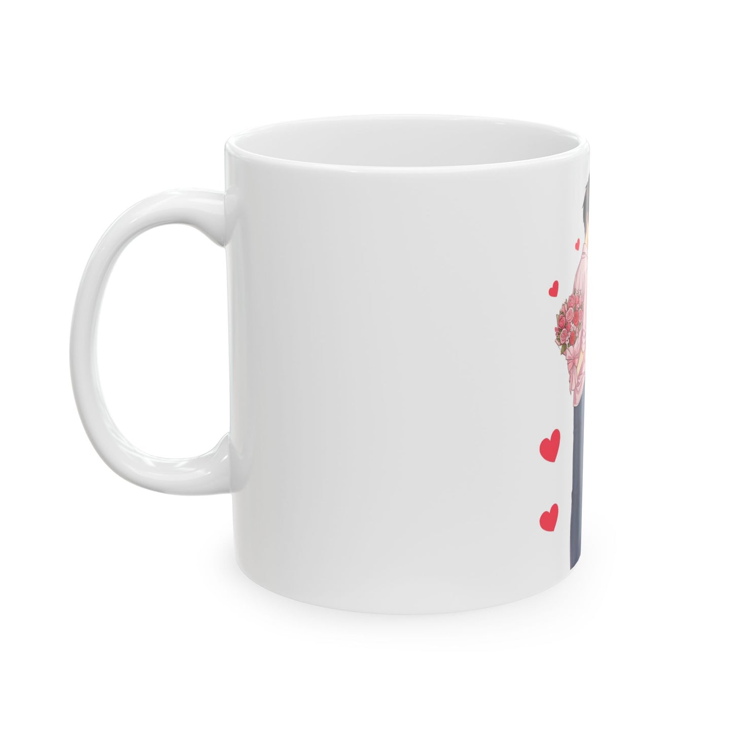 Cute Anime Valentine Mug | Fox Girl Couple Love Art | Romantic Gift for Couples