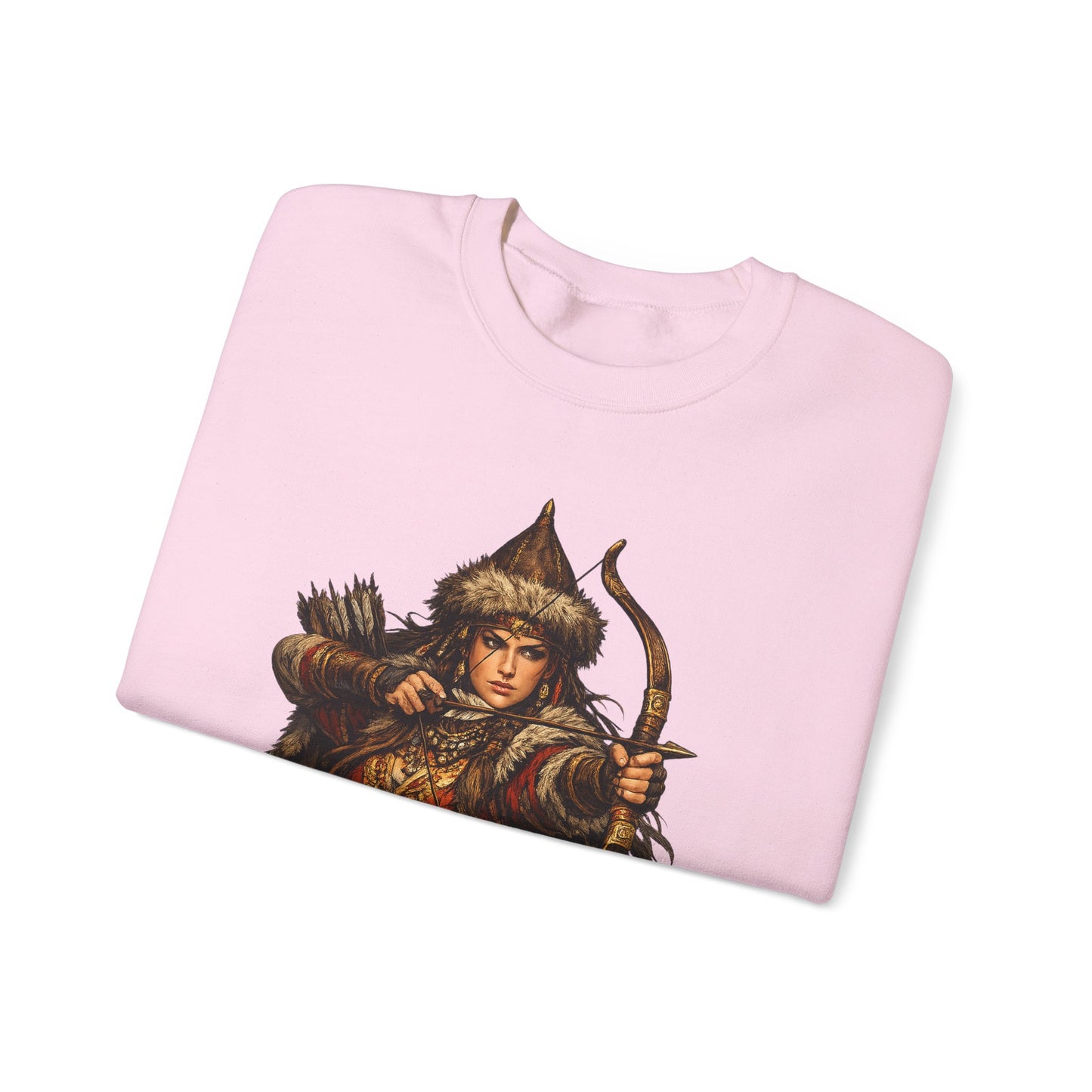 Scythian Archer Warrior Sweatshirt | Ancient Hungarian Nomad Female Bow Hunter Crewneck
