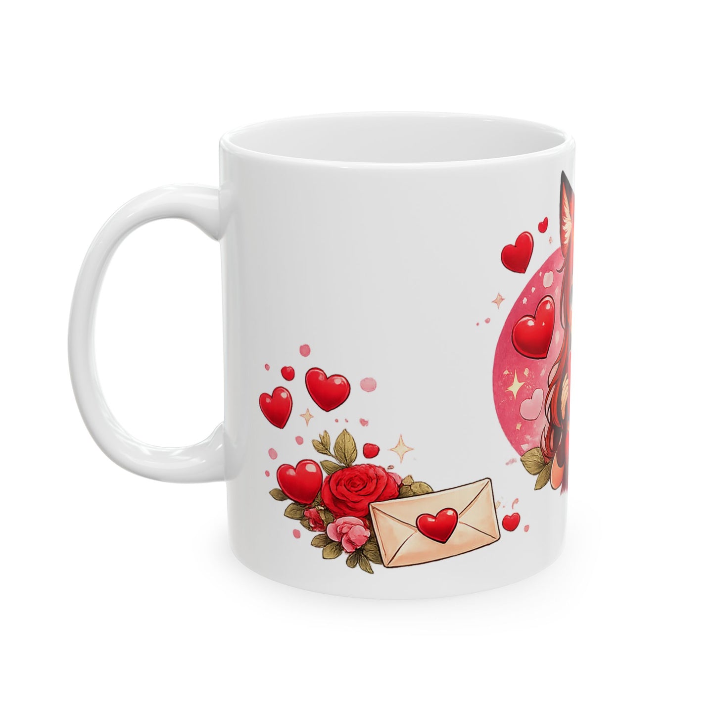 Foxy Valentine Mug | Cute Anime Fox Girl Love Art