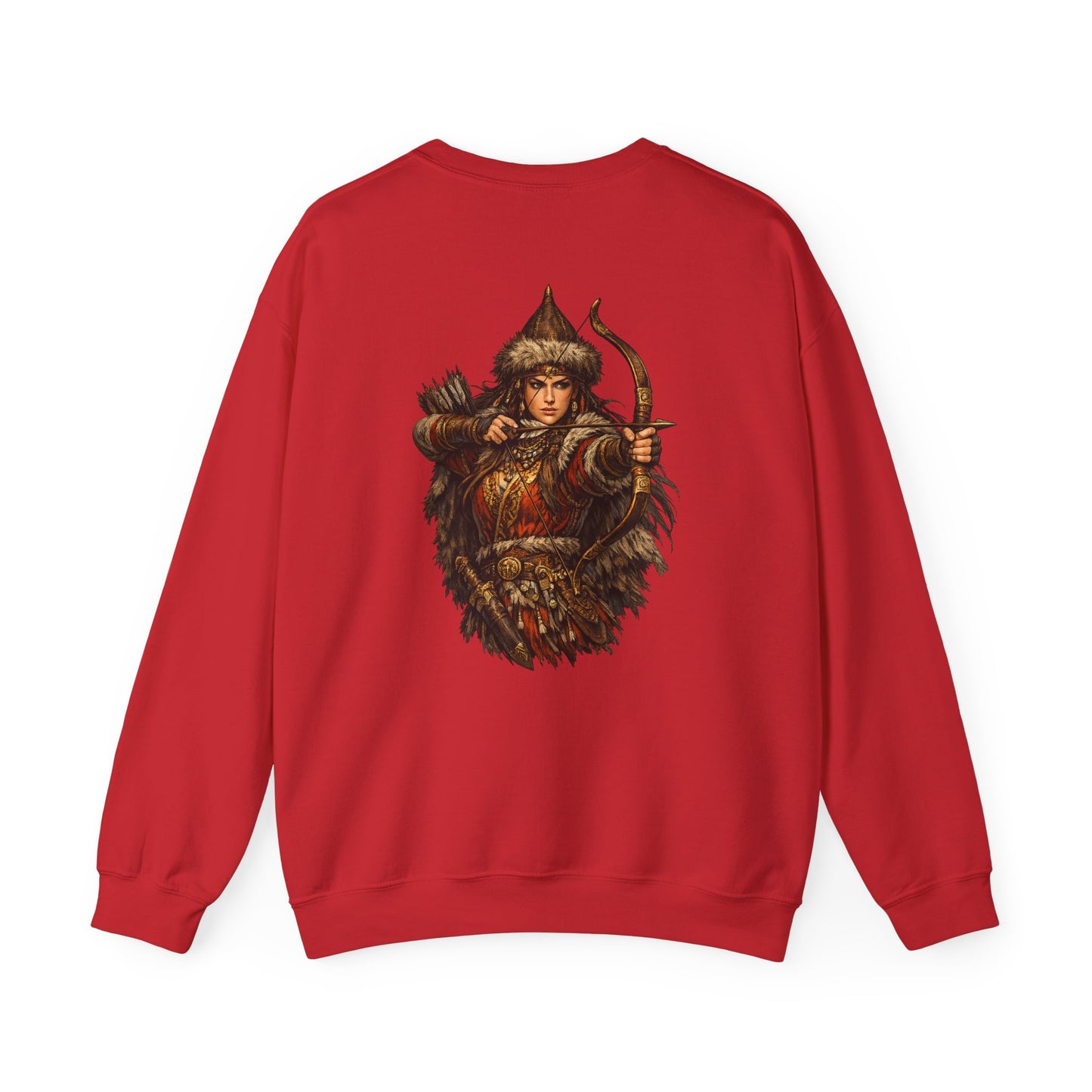 Scythian Archer Warrior Sweatshirt | Ancient Hungarian Nomad Female Bow Hunter Crewneck