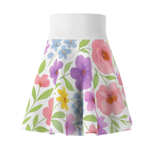 Floral Women's Skater Skirt, Spring Skirt, Casual Skirt, Floral Print Skirt, Birthday Skirt, Womens Fashion Skirt