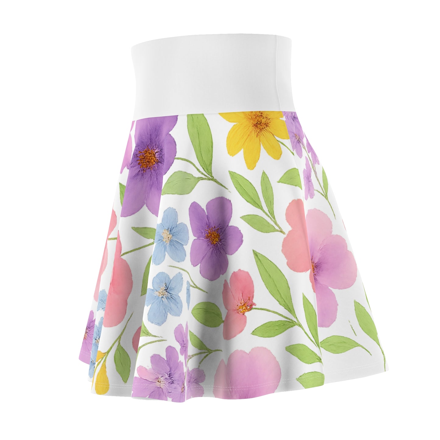 Floral Women's Skater Skirt, Spring Skirt, Casual Skirt, Floral Print Skirt, Birthday Skirt, Womens Fashion Skirt