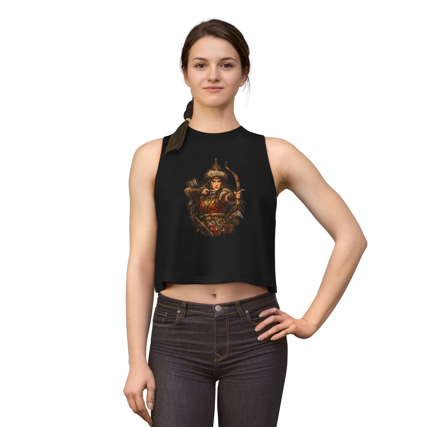 Scythian Archer Cop Top | Ancient Hungarian Nomad Female Bow Hunter Crop Top