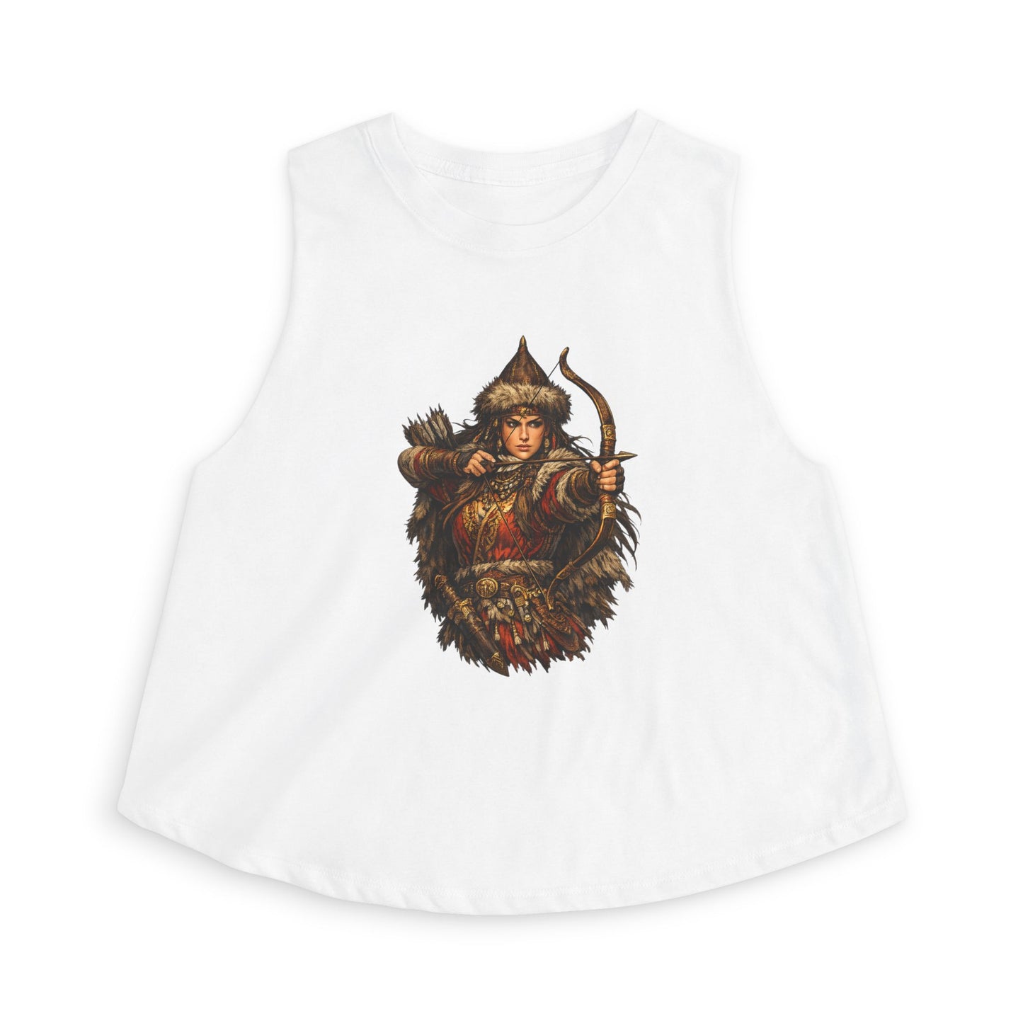 Scythian Archer Cop Top | Ancient Hungarian Nomad Female Bow Hunter Crop Top